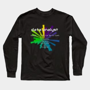 Data Analyst Dictionary Definition | Polar Chart Black Long Sleeve T-Shirt